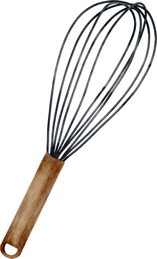 Watercolor whisk. Baking tool illustration
